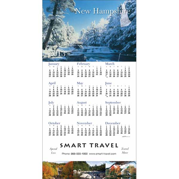 Promotional New Hampshire State Tri Fold Calendar