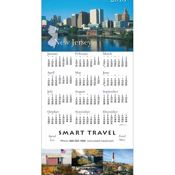 Promotional New Jersey State Tri Fold Calendar