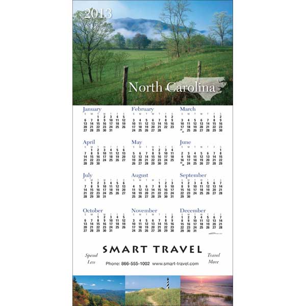 Promotional North Carolina State Tri Fold Calendar