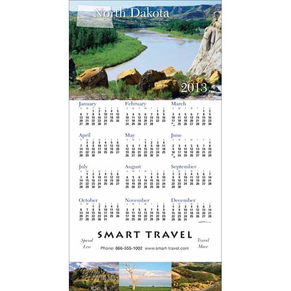 Promotional North Dakota State Tri Fold Calendar