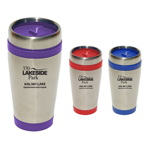 Promotional 16oz Stainless Steel/Plastic - Travel Tumbler 