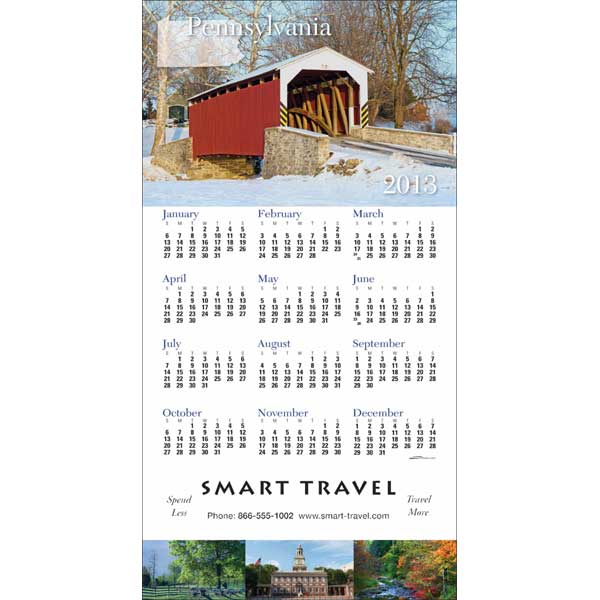 Promotional Pennsylvania State Tri Fold Calendar