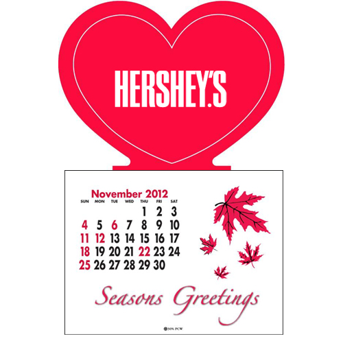 Promotional Press n' Stick-Heart Calendar
