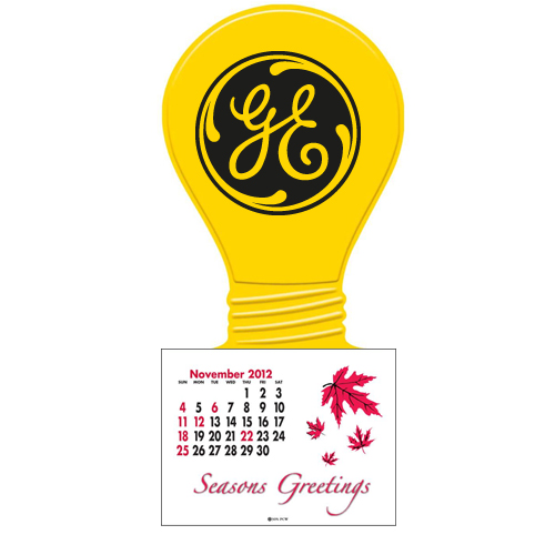 Promotional Press-N-Stick™ - Light Bulb Deboss Calendar