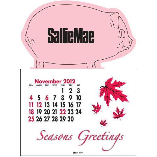 Promotional Press-N-Stick™ - Pig Calendar