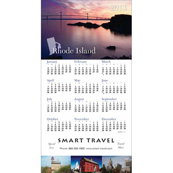 Promotional Rhode Island State Tri Fold Calendar