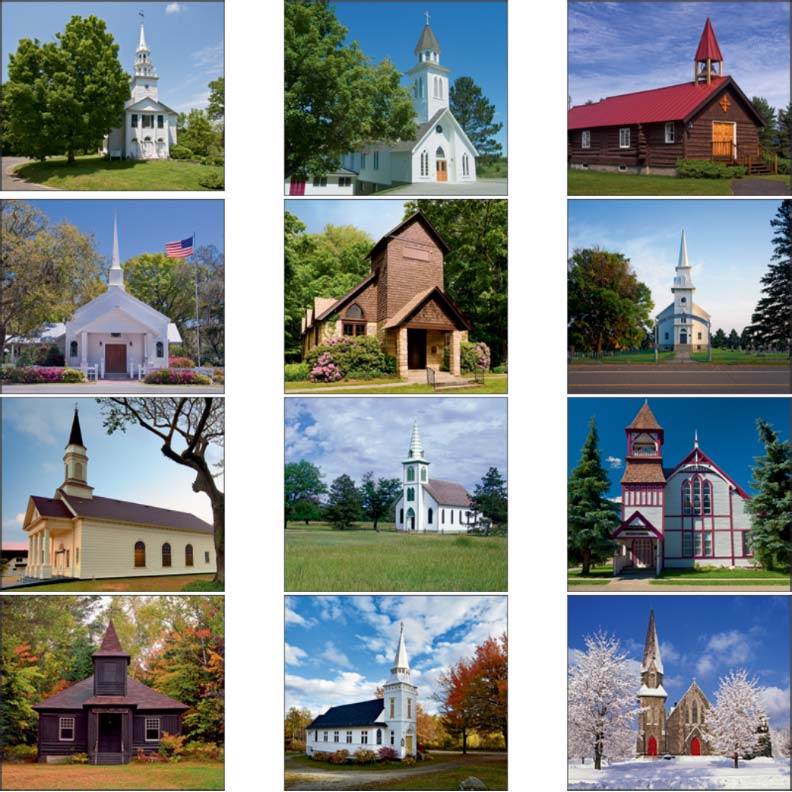 Promotional Scenic Churches Wall Calendar