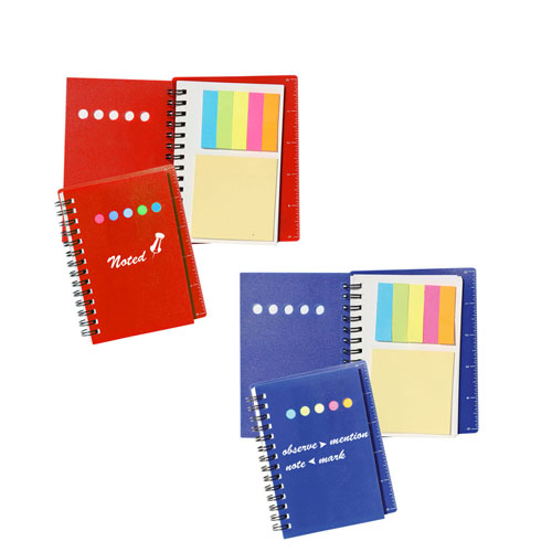 Promotional Spiral Notebook With Flags & Sticky Notes 