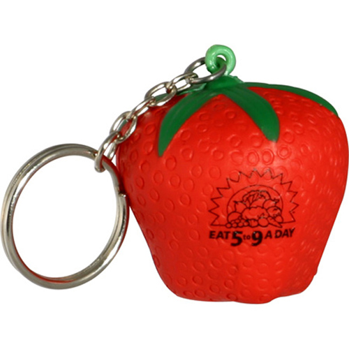 Promotional Strawberry Key Chain Stress Reliever