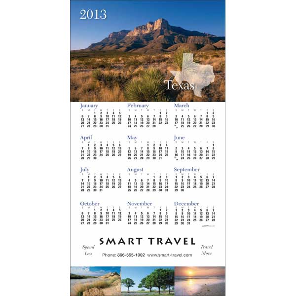 Promotional Texas State Tri Fold Calendar