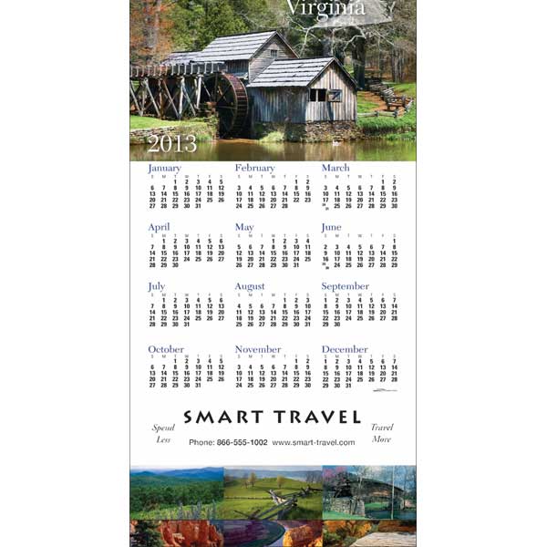 Promotional Virgina State Tri Fold Calendar