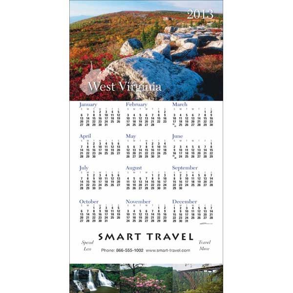 Promotional West Virginia State Tri Fold Calendar
