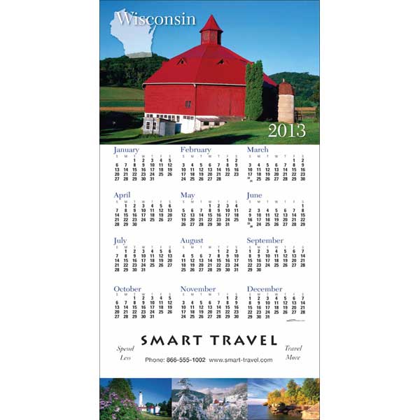 Promotional Wisconsin State Tri Fold Calendar