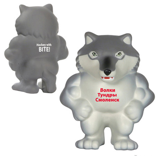 Promotional Wolf Mascot Stress Reliever
