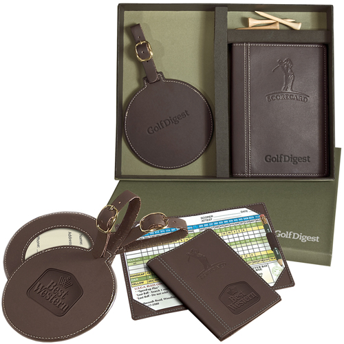 Promotional Woodbury Golf Scorecard and Round Golf Tag Set