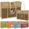  Jute Panel Pocket Tote 