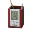  Wood Pencil Caddy w/Clock 