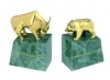  Marble Bull and Bear Bookends 