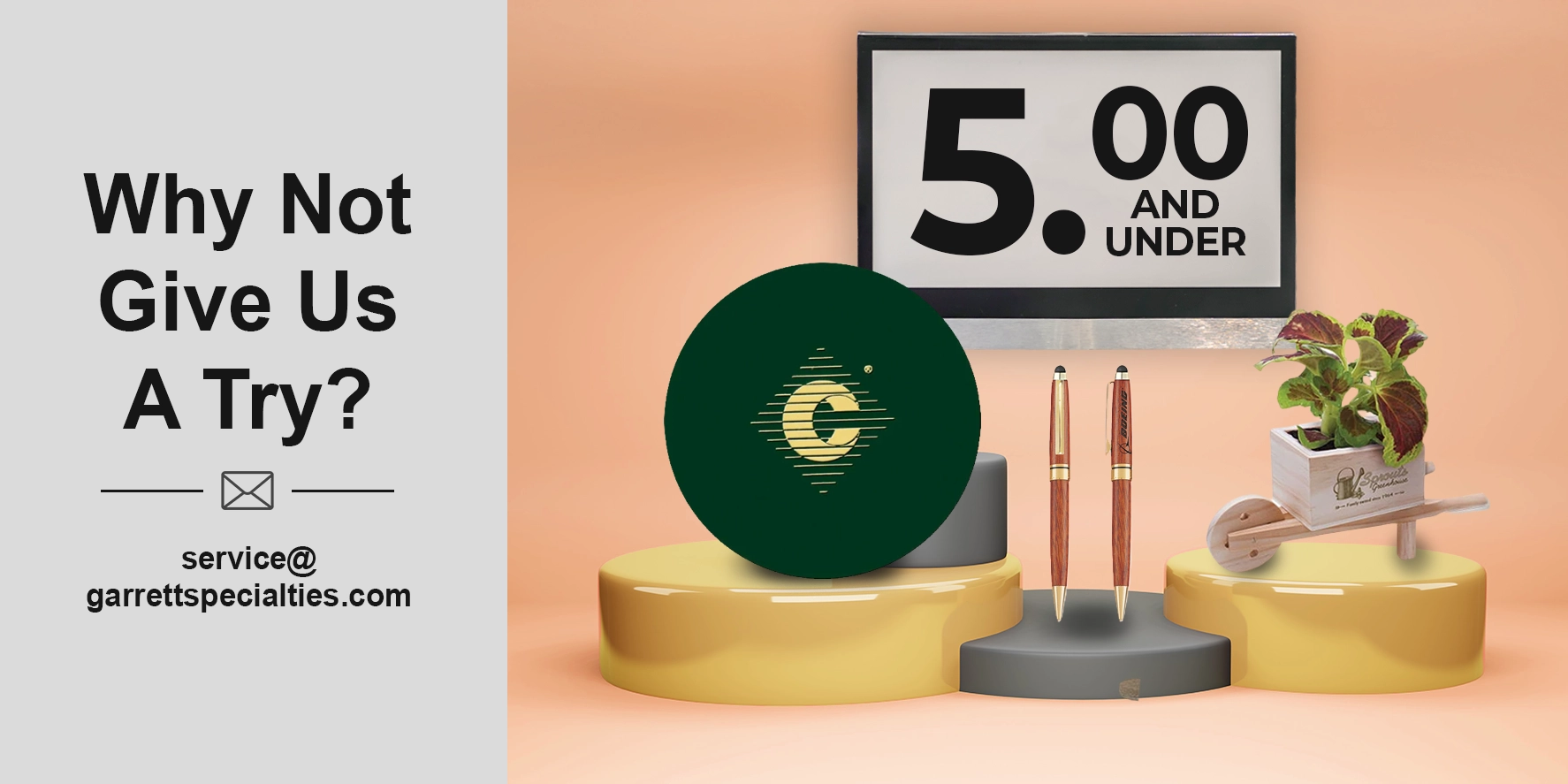 Promotional Business Gifts Under $5 | Affordable Corporate Giveaways Promotional business gifts under $5 personalized with company logos for clients, employees, customer appreciation, trade shows, events and bulk corporate giveaways