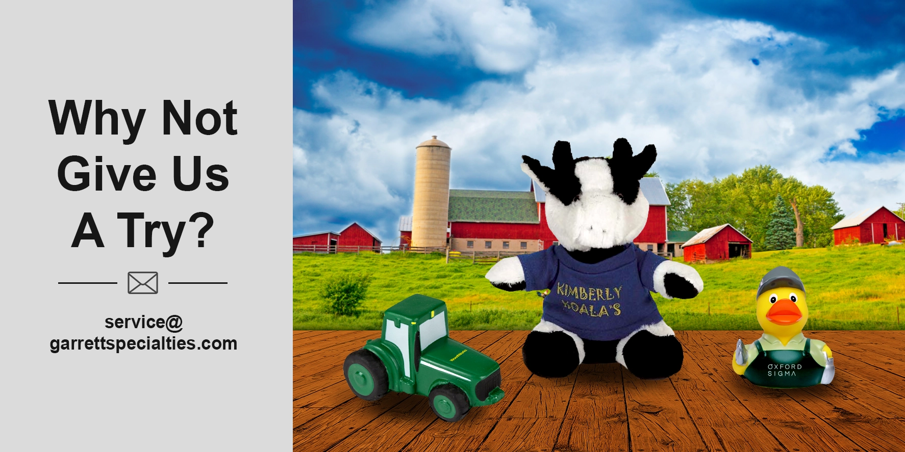 Agriculture and farm promotional items feature rain gauges, work lights, barn stress balls, and seed tools for 4-H, FFA, and farm events Agricultural Promotional Items
