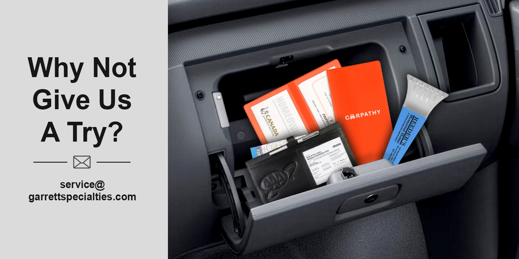 Automotive insurance promotional items for policyholders