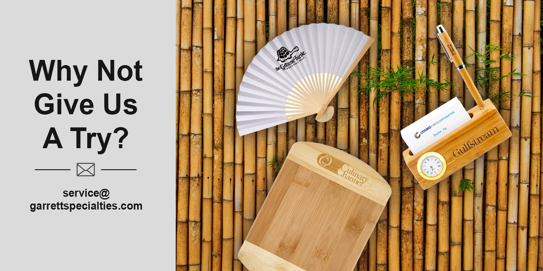 Custom Bamboo Promotional Products | Personalized Bamboo Gifts Custom bamboo promotional products and personalized bamboo gifts with business, school and organization logos for corporate events, employee gifts, trade shows, Earth Day and environmental programs