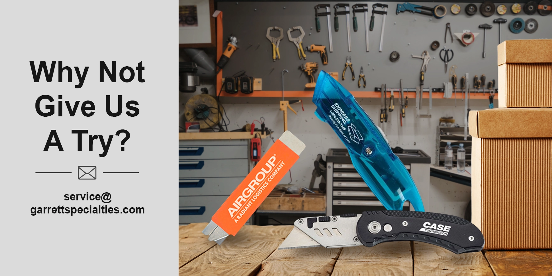 Custom box cutters and promotional utility knives