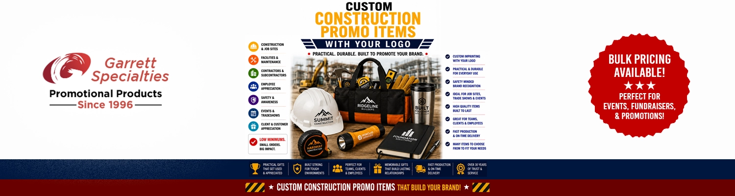 Custom construction promo items and promotional building giveaways
