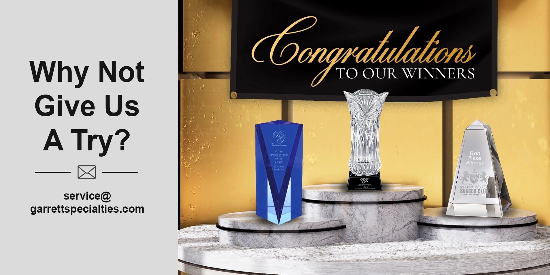 Crystal awards for recognition and achievement