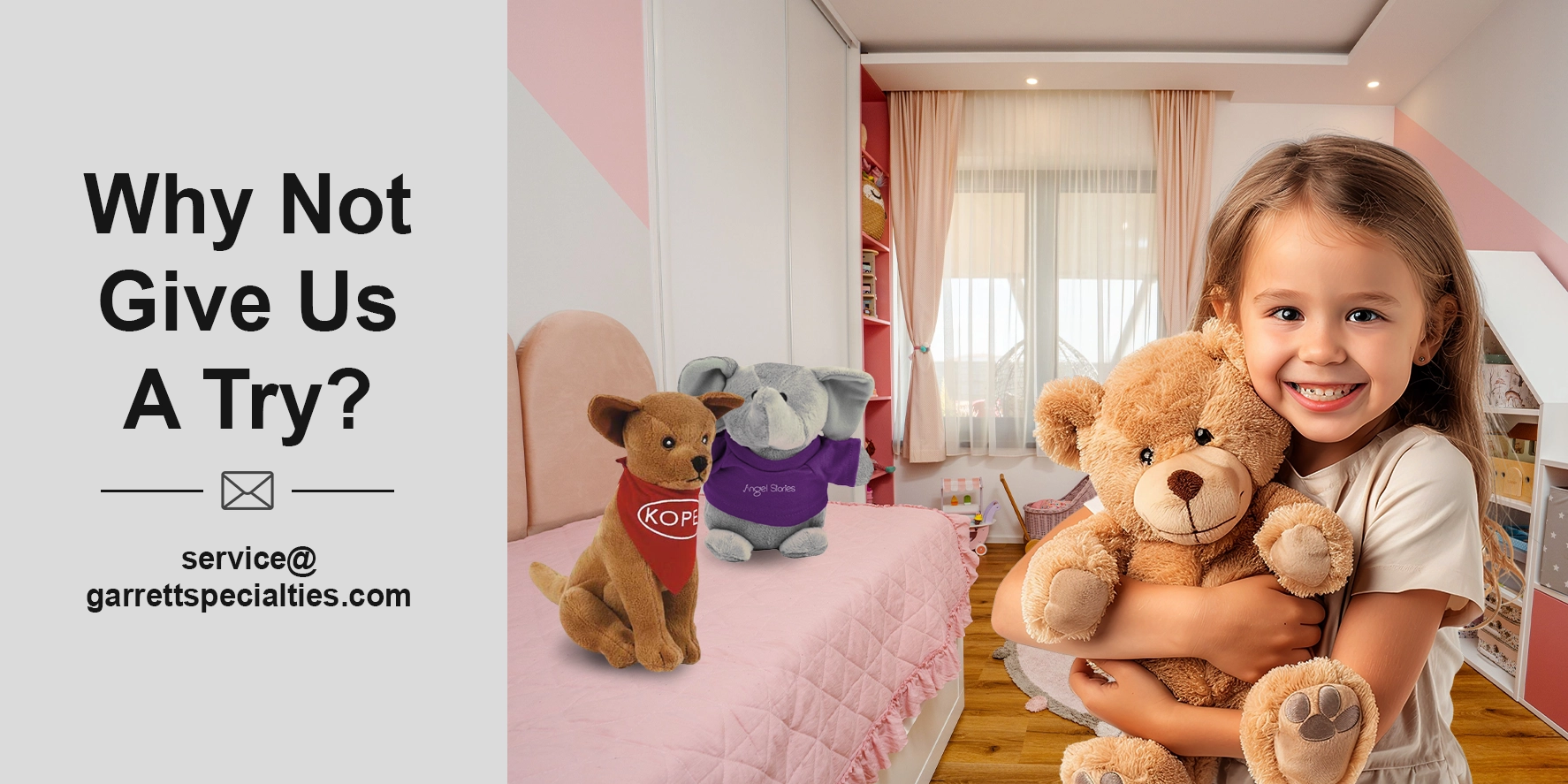 Custom Cuddle Stuffed Animals and Personalized Plush Toys Cuddle stuffed animals include pigs, bears, cats, dogs, elephants, farm animals, fish, and monkeys with logo-branded and custom apparel for events, schools, and hospitals