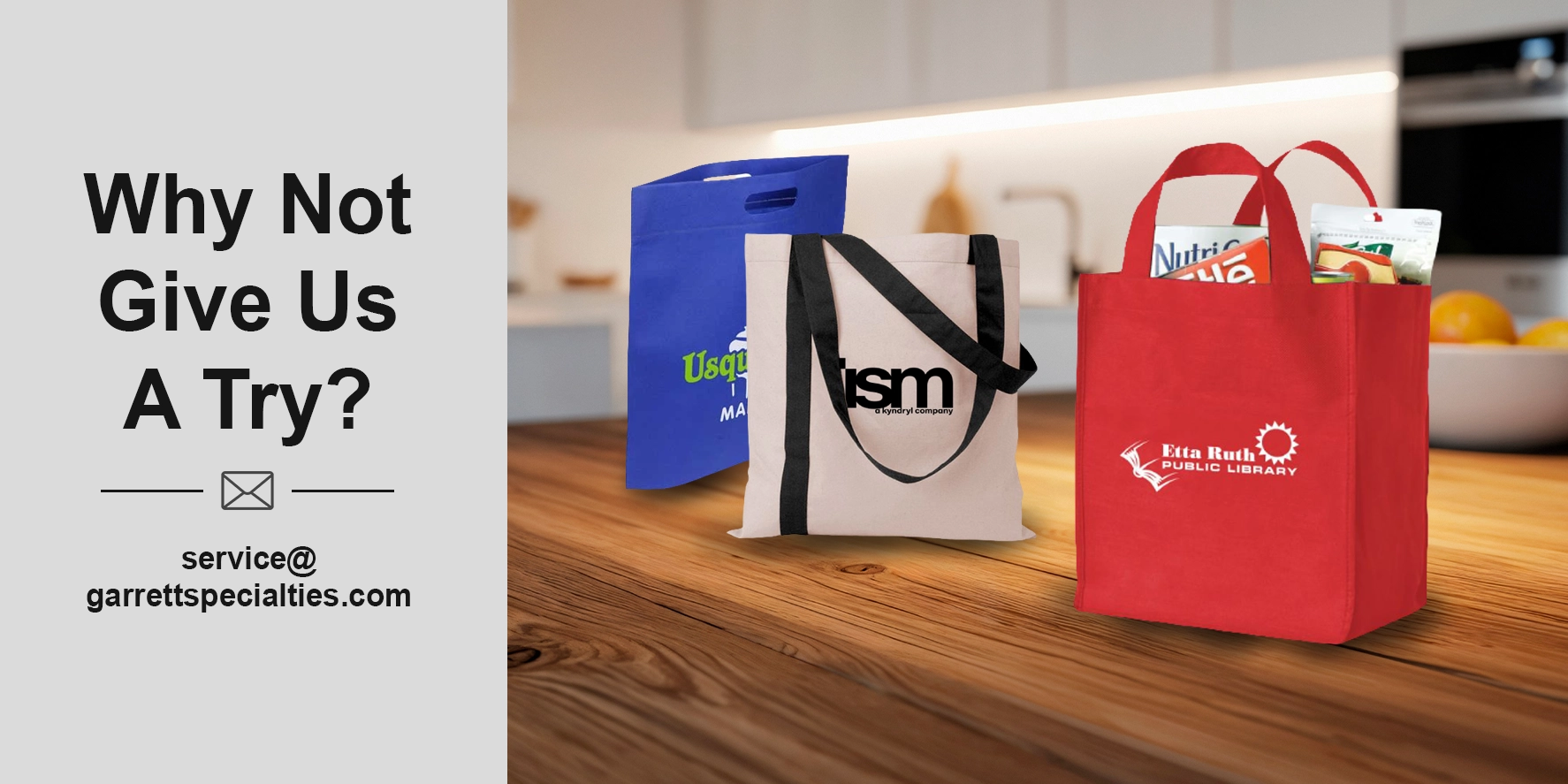 Custom Economy Tote Bags | Budget Promotional Totes Custom economy tote bags and budget promotional totes personalized with company, school and organization logos for trade shows, fundraisers, schools and events