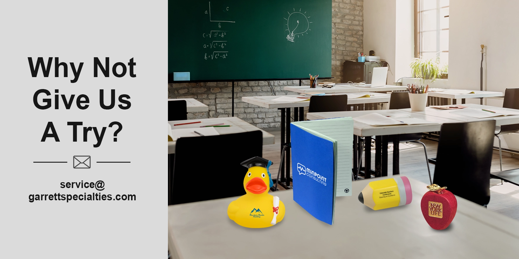 Educational Promotional Items School promotions for back to school, student recruiting, graduation are best personalized with your logo for the school promotional items, supplies and ideas.