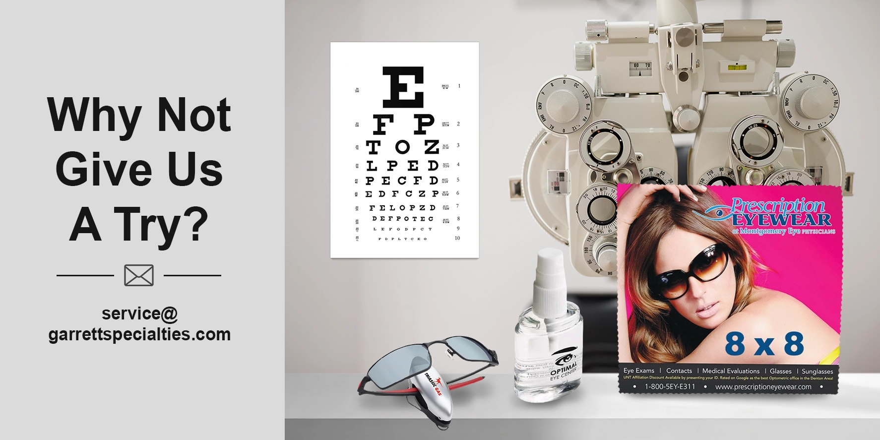 Custom eye care items and promotional products are available from specialized healthcare suppliers and promotional vendors for optometry clinics, ophthalmology practices, and wellness programs