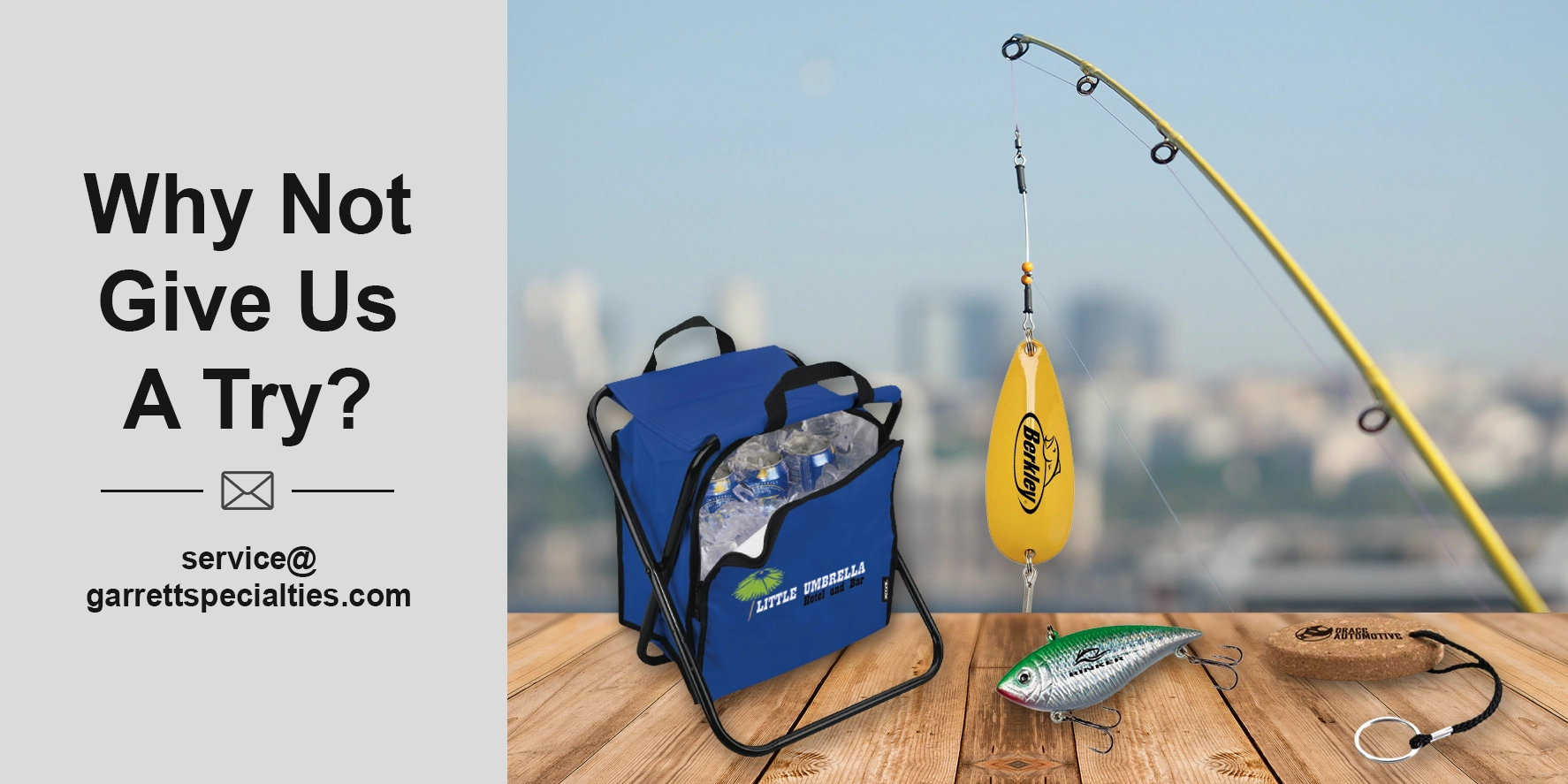 Custom Fishing Gear & Fishing Promotional Items Personalized spoon lures, poppers, and classic bobbers display your company logo directly in an angler's tackle box. You can explore wholesale options