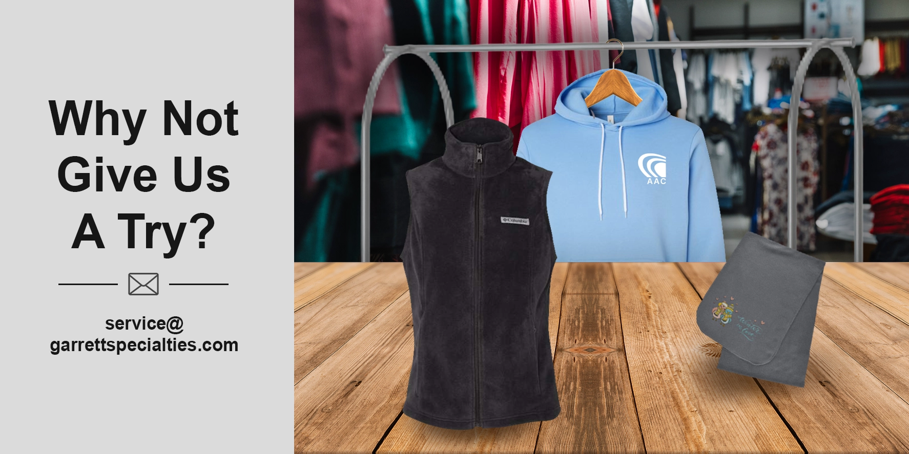 Custom fleece apparel including personalized jackets, vests and pullovers