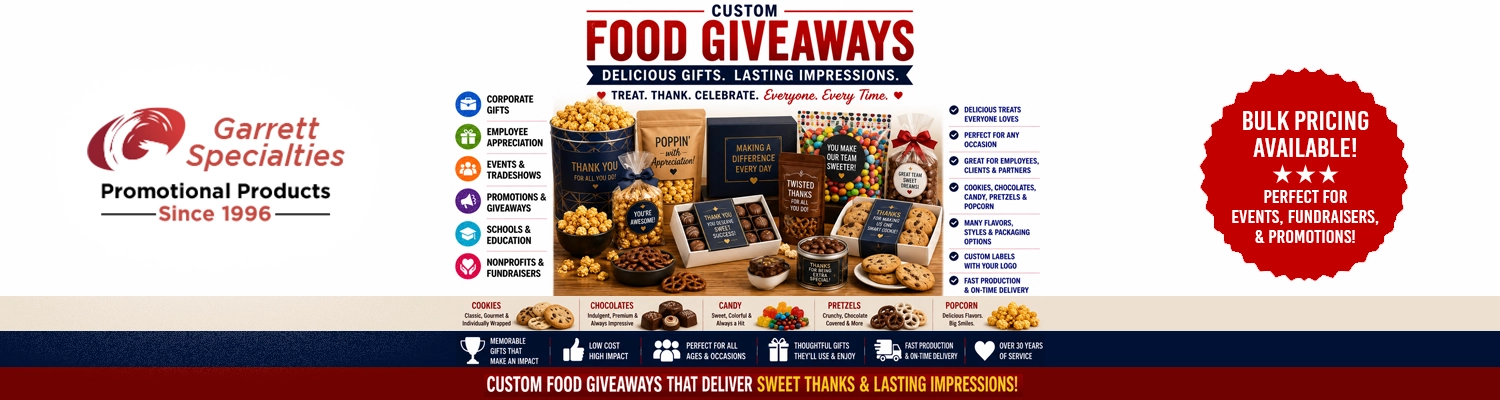 Custom food giveaways and promotional snacks