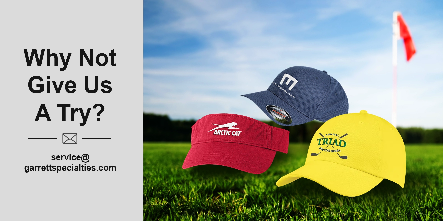 Custom golf hats and promotional golf visors for tournaments and organizations