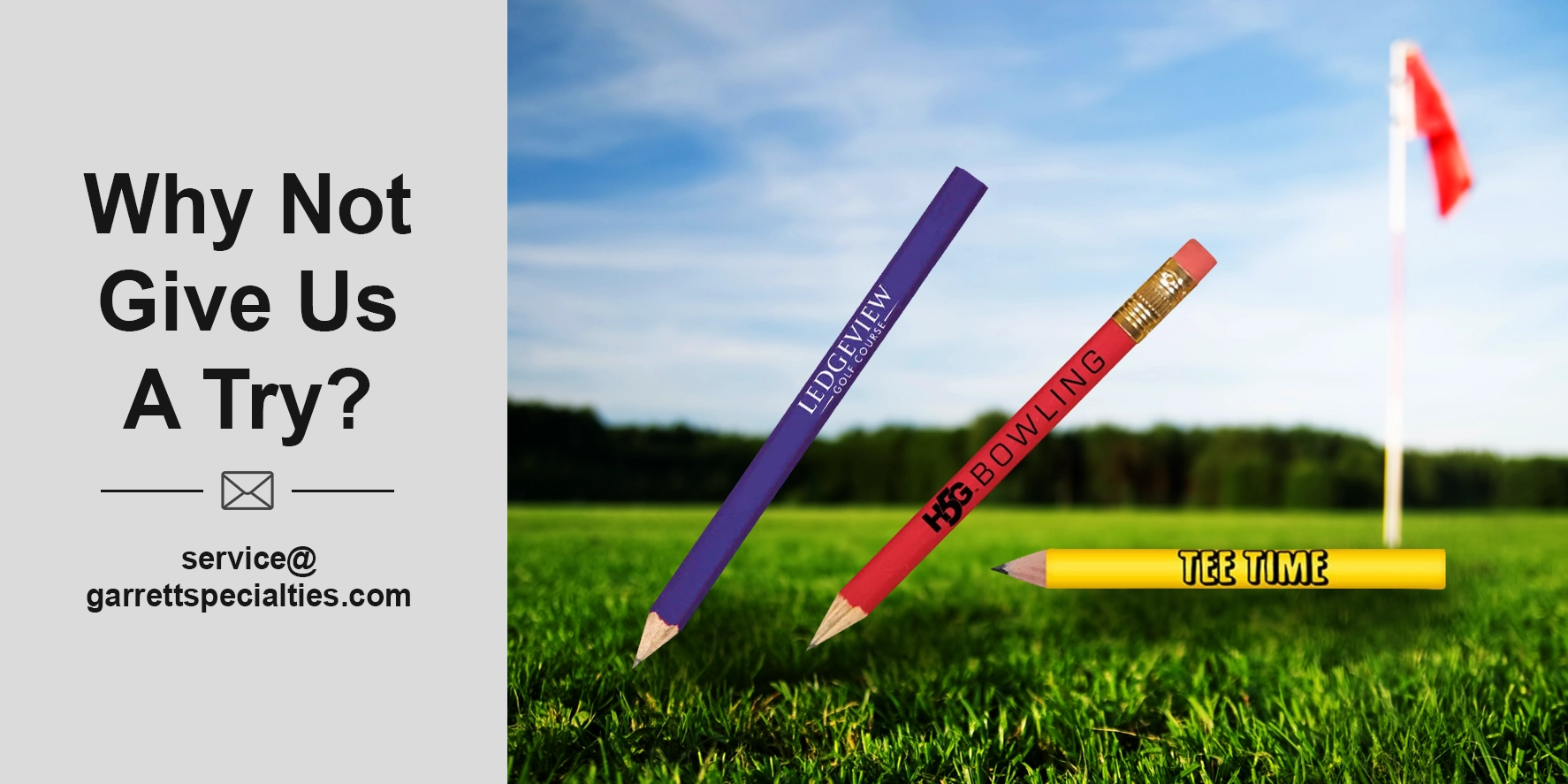 Custom golf pencils for tournaments, golf courses and events