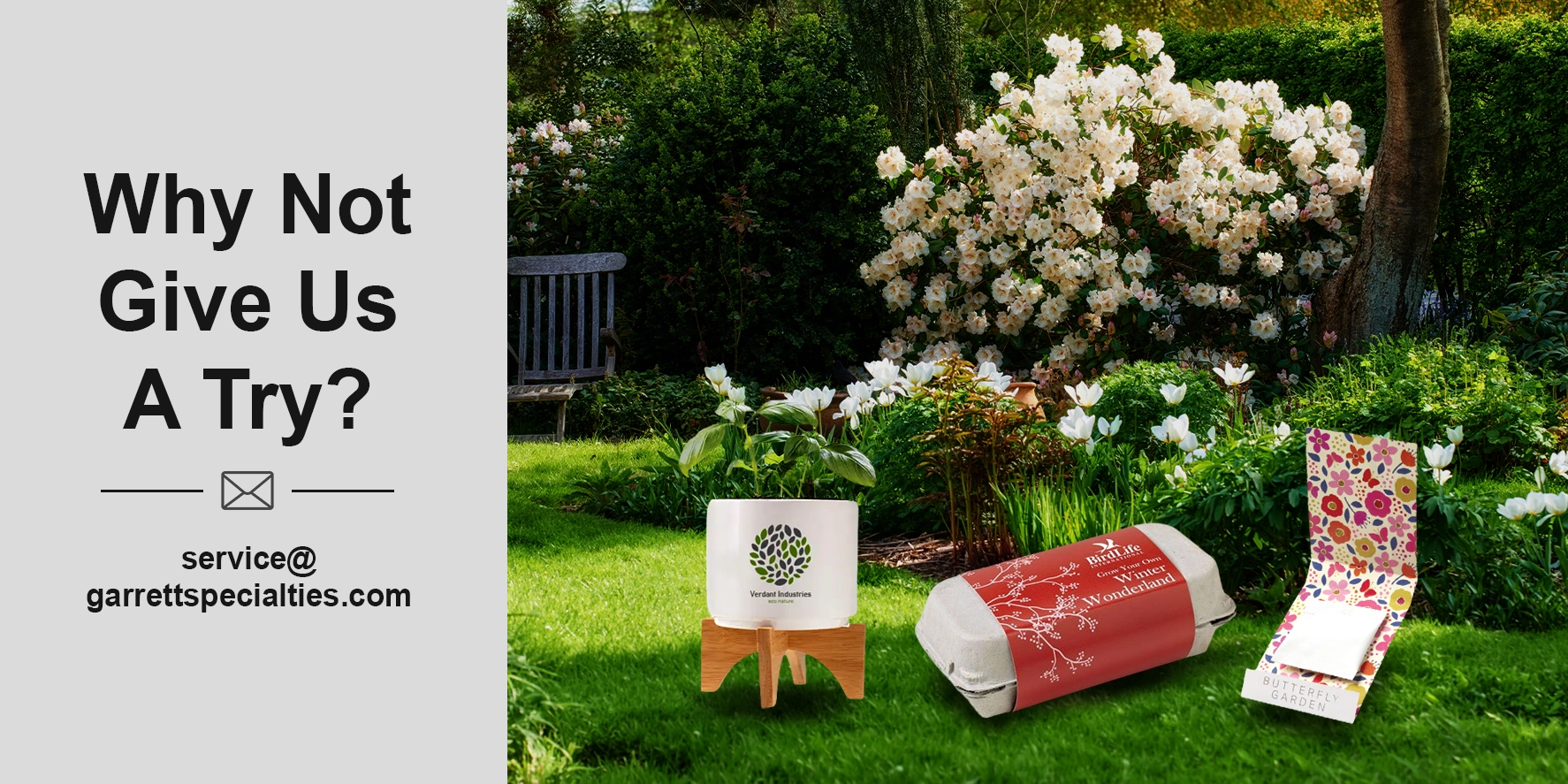 Custom grow seeds, personalized seed packets and plantable promotional shapes with business, school and organization logos for Earth Day, gardening programs, environmental events and green promotions