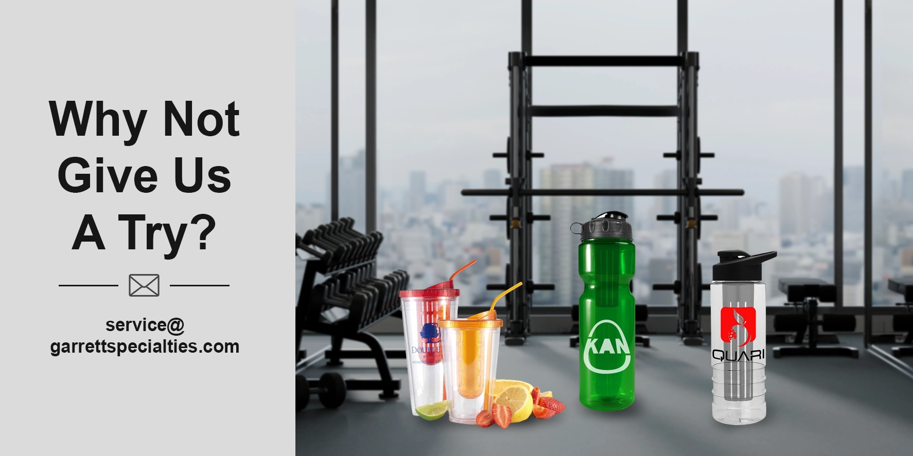 Custom infuser bottles and personalized fruit infuser water bottles with company and organization logos for wellness programs, fitness events, health fairs, schools and promotional giveaways