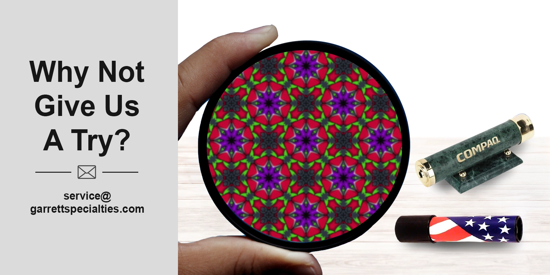 Custom Promotional Kaleidoscopes | Personalized Business Giveaways Custom promotional kaleidoscopes personalized with company logos for executive gifts, employee appreciation, customer giveaways, business promotions and events