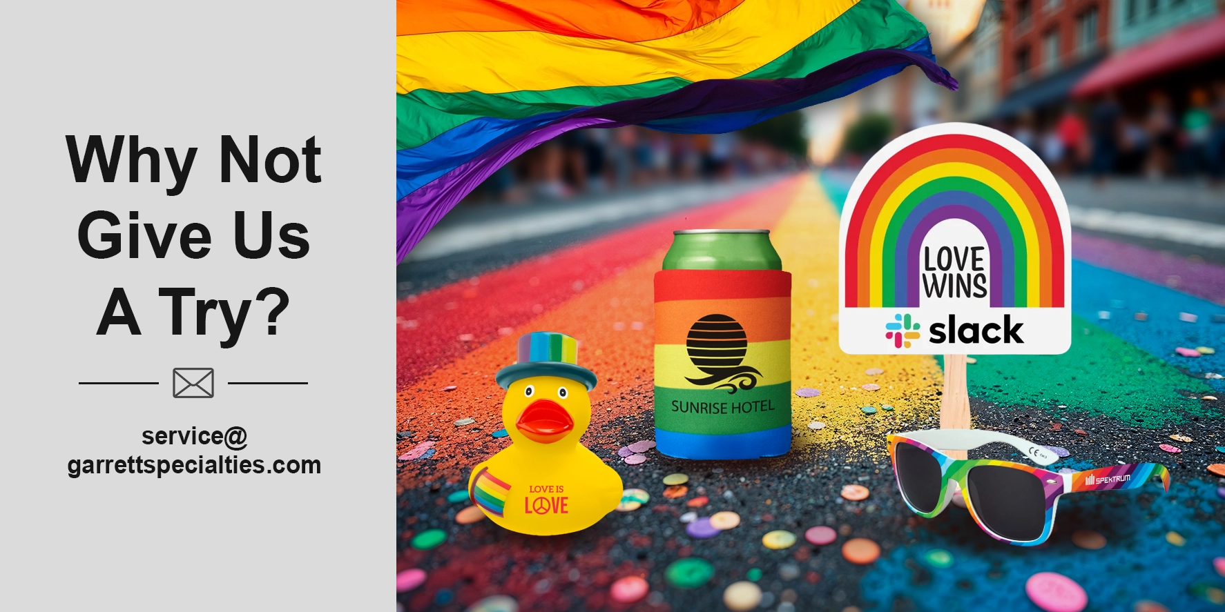Custom LGBTQ Pride giveaways for festivals, parades and events