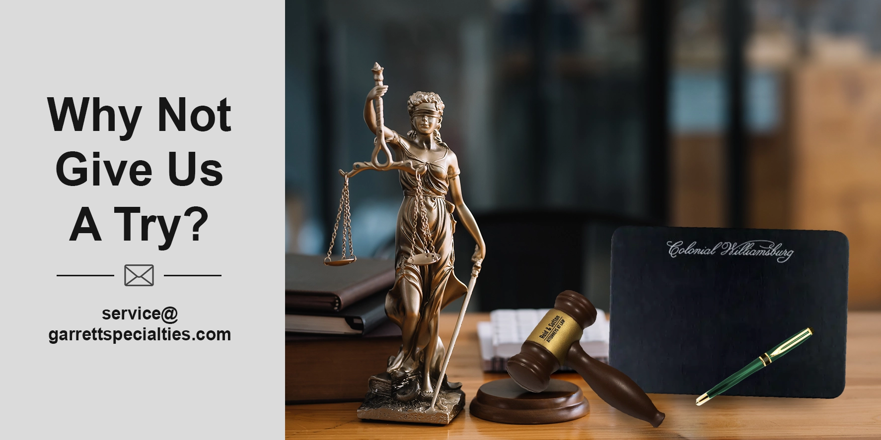 Explore custom promotional products and client giveaways for law firms