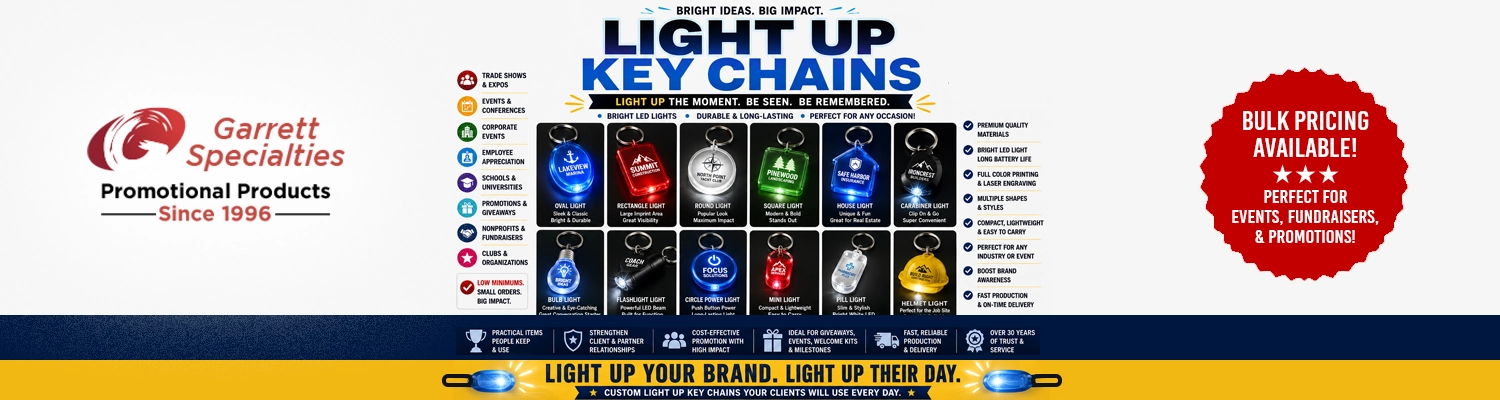 Custom light up keychains and promotional LED key rings