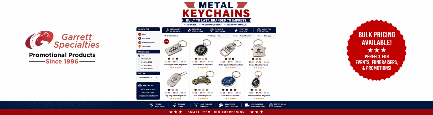 Custom metal keychains and promotional metal key rings