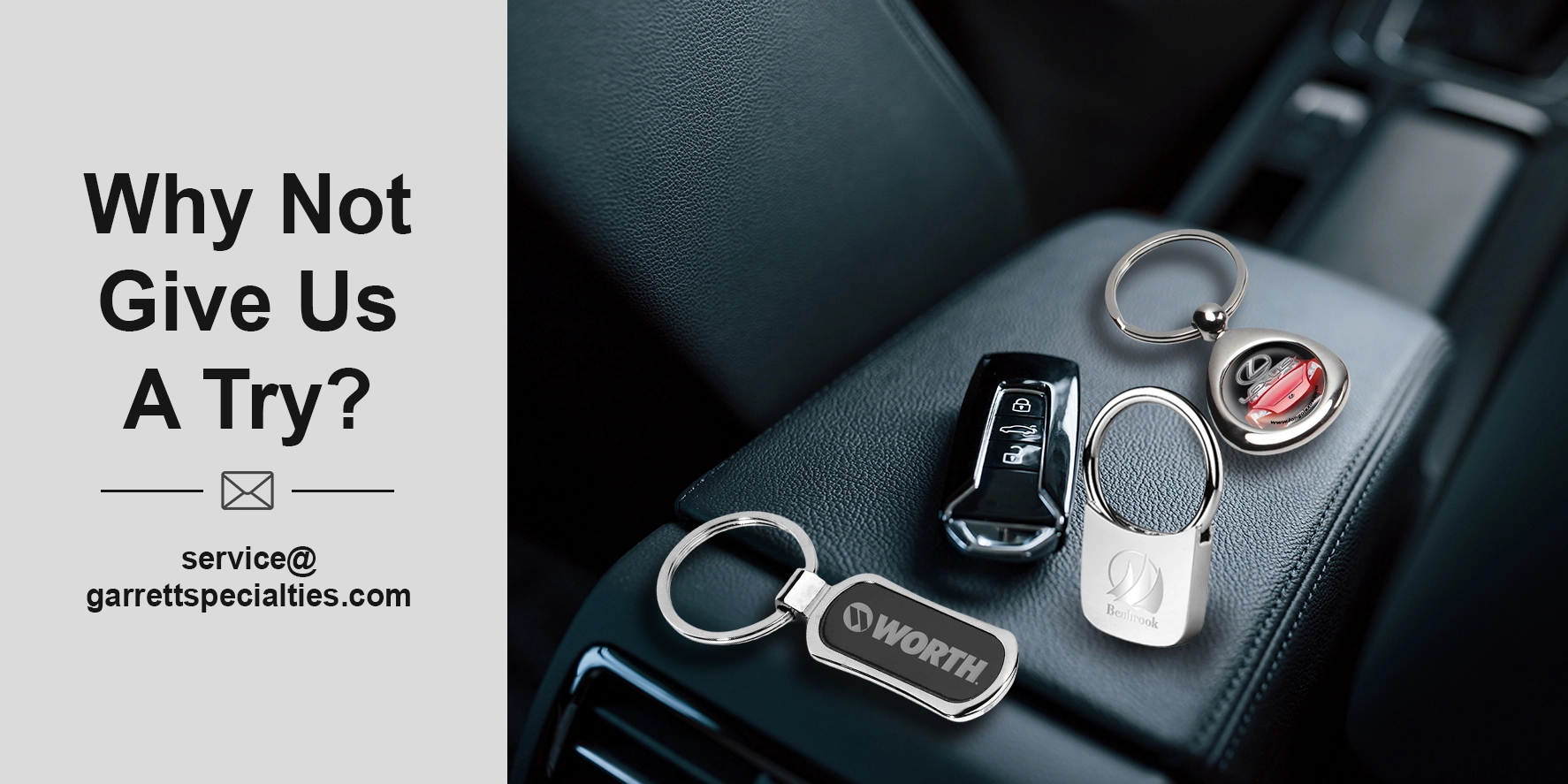 Custom Promotional Metal Keychains Promotional metal keychains come in many sizes to promote your brand. View our large selection of metal keytags and key chains for your giveaway needs