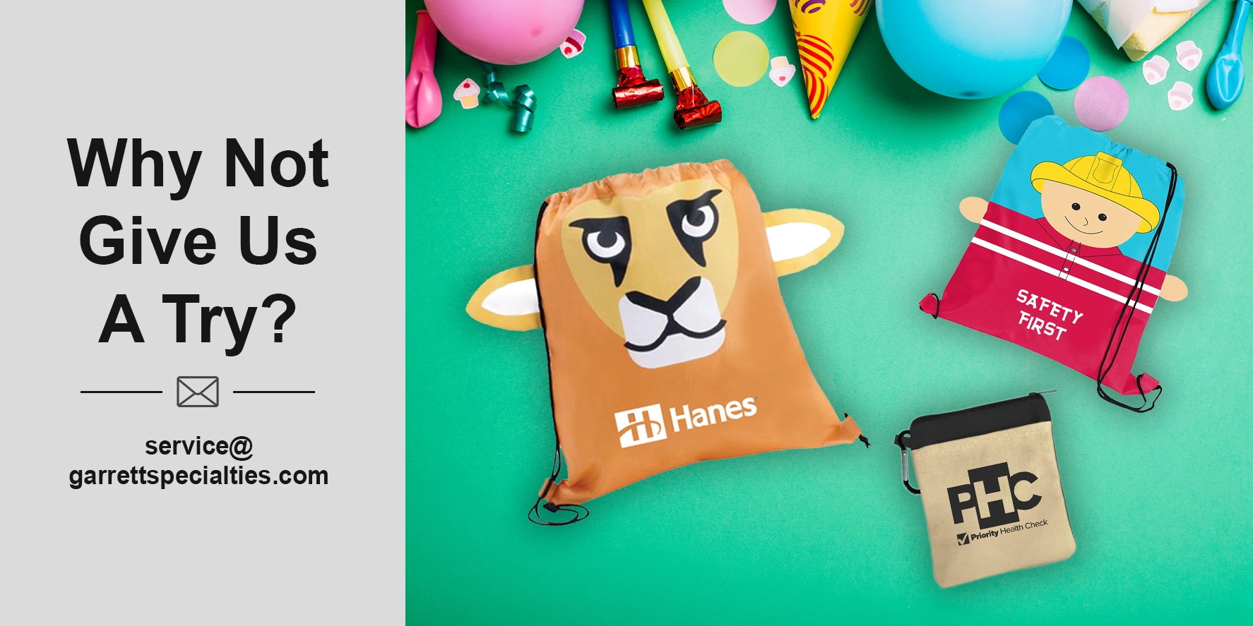 Custom novelty bags and personalized novelty tote bags with company, school and organization logos for themed events, trade shows, parties, fundraisers and promotional giveaways
