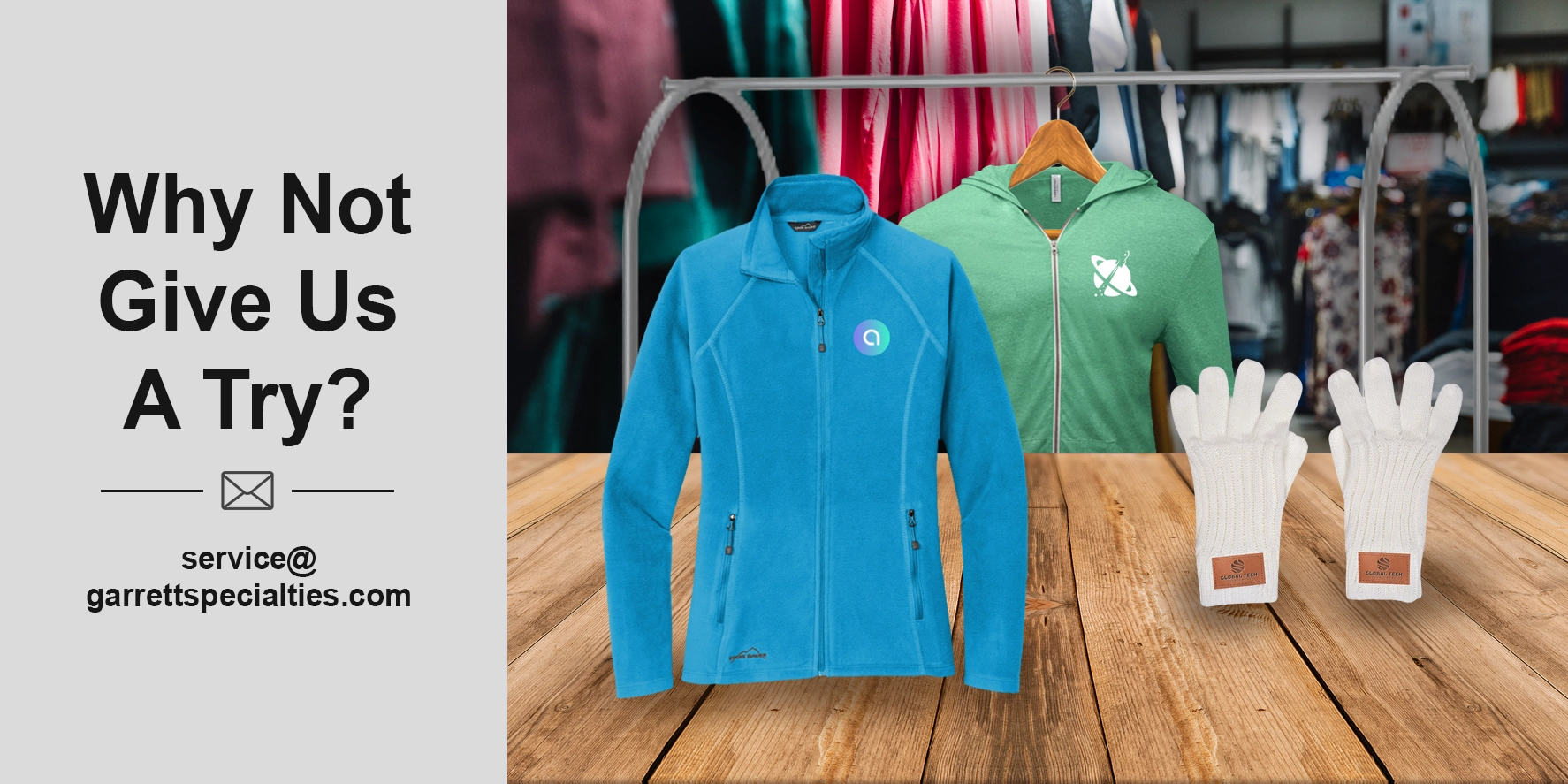 Custom outerwear personalized with company, school or team logos