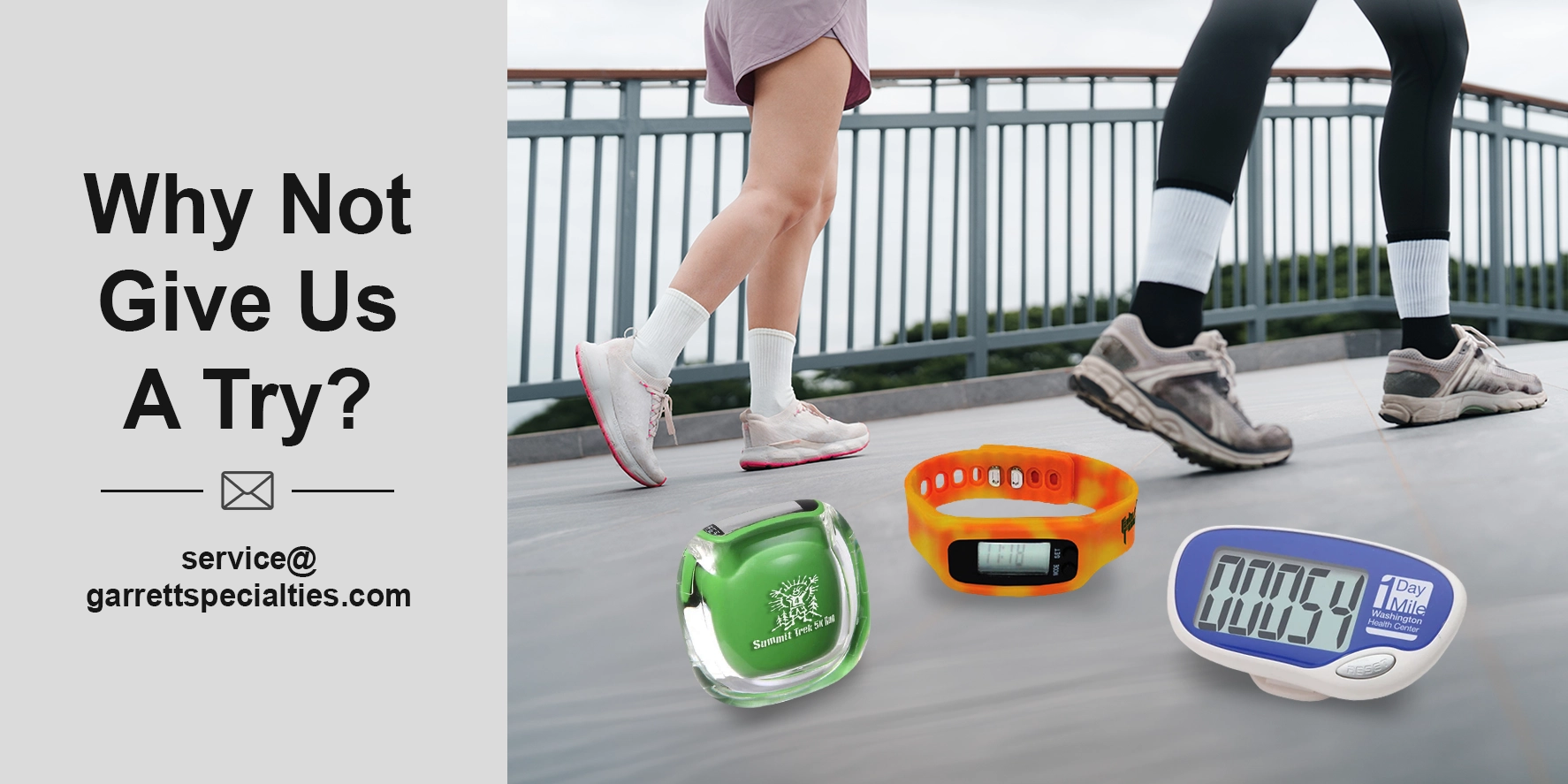 Custom Pedometers and Promotional Fitness Trackers Promotional pedometers are custom-branded step counters featuring your company logo, used for corporate wellness programs, healthcare campaigns, and fitness center promotion