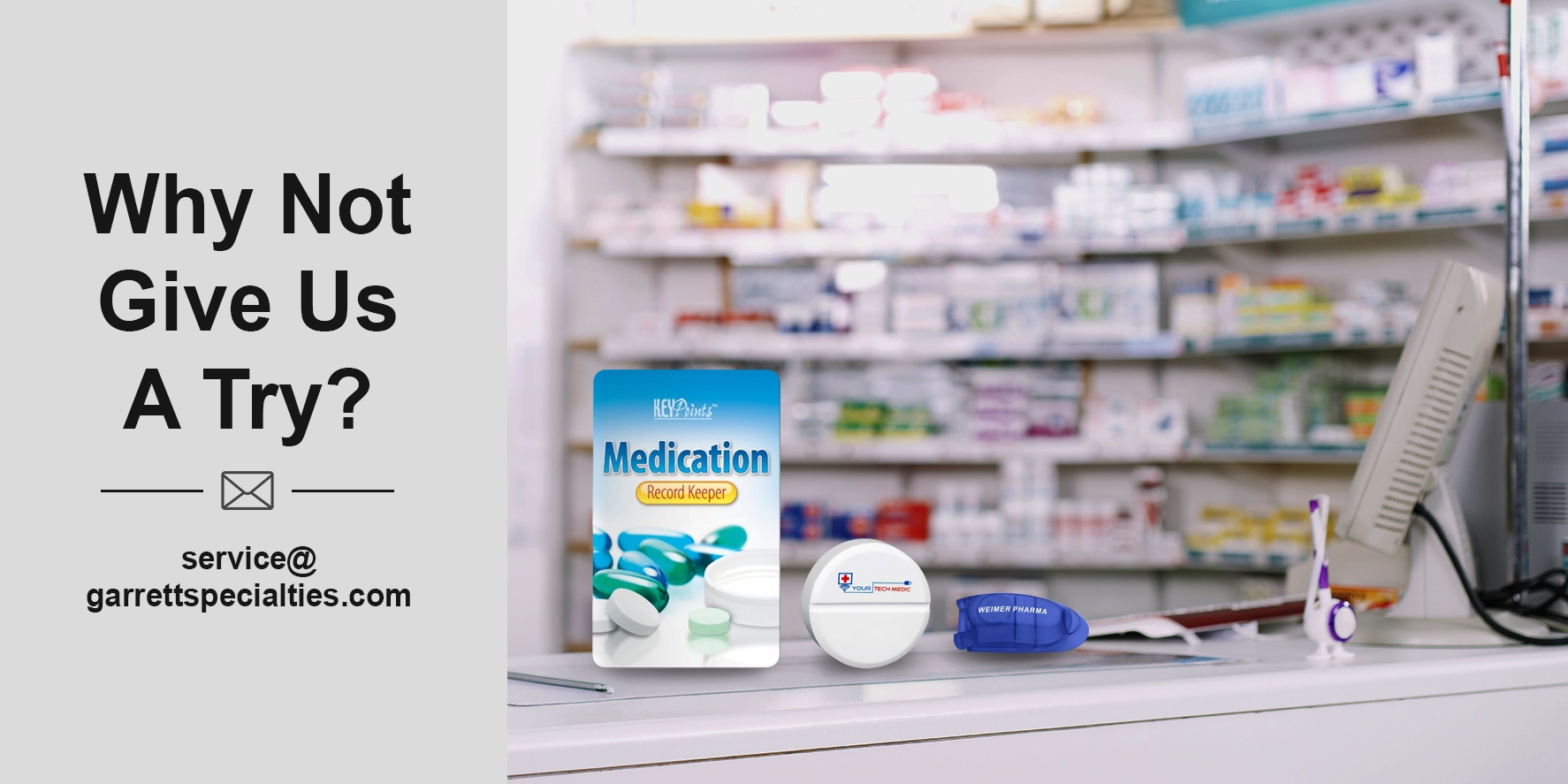 Pharmaceutical promotional products include modern functional items used by pharmacies and healthcare businesses, as well as vintage branded "reminder gifts" once handed out by drug representatives